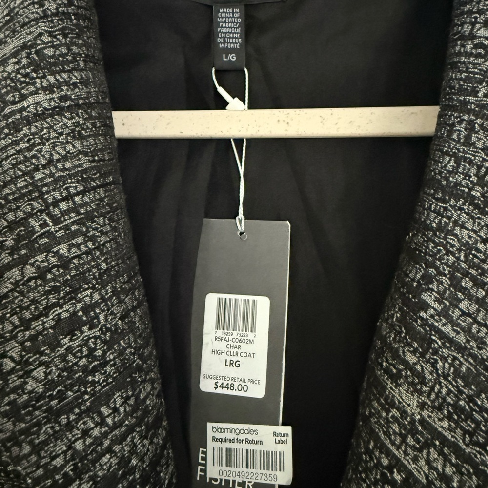 Eileen Fisher Charcoal and Black Cape Jacket - Picture 2 of 6
